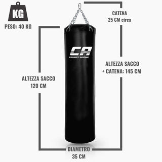 Sacco da boxe Combat Arena Training PRO 40 Kg Nero-Combat Arena