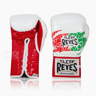 Guantoni Cleto Reyes Safetec CB4 Mexican Bianco-Rosso con lacci-Combat Arena